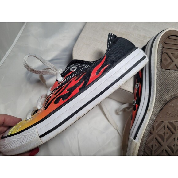 Converse Chuck Taylor All Star Low Top Flame Canvas Shoes Youth 3 - Picture 6 of 8